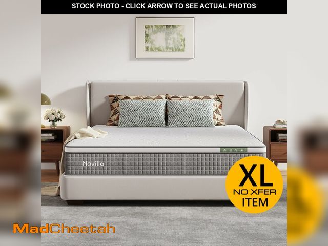 Lot 74-12822214 - Novilla 12 Inch King Mattress,Hybrid Mattress King Size with Silky Cool Fabric, Gel Memory Foam &amp...