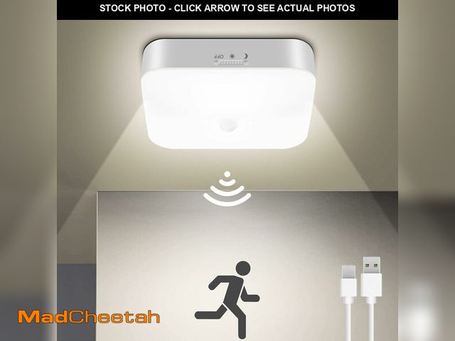 Lot 74-13631849 - WhitePoplar Rechargeable Motion Sensor Closet Light, Rechargeable Battery Operated Ceiling Light Wir...