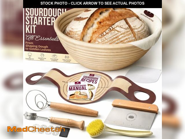 Lot 74-13548837 - Superbaking Sourdough Starter Kit, 9" Round Banneton Bread Proofing Basket Set, Sourdough Bread Baki...
