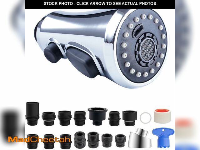 Lot 74-12842206 - Hibbent Pull Down Spray Head for Kitchen Faucet, 3-Function Kitchen Sink Spray Nozzle with 15 Adapte...