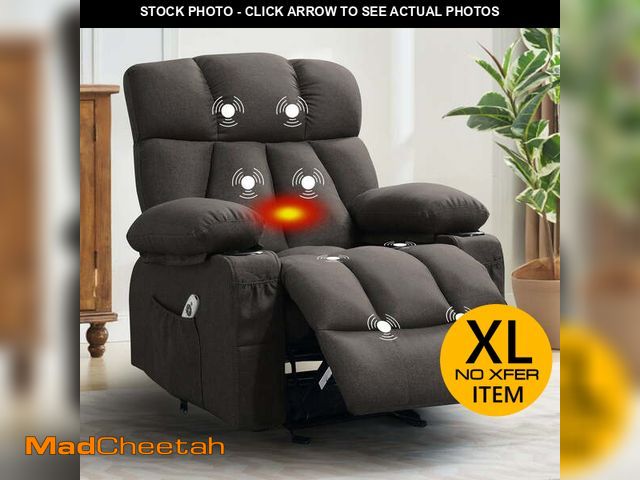 Lot 74-13097844 - JONPONY Manual Recliner Chair with Heat Therapy and Massage Function, Heavy Duty Reclining Mechanism...