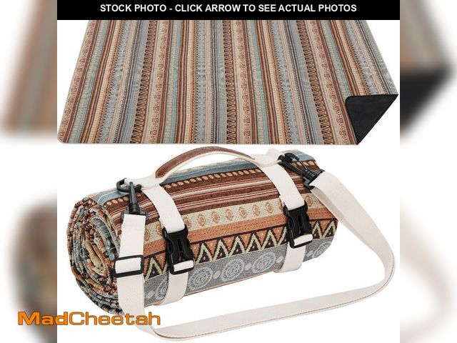 Lot 74-14208449 - Extra Large Waterproof Picnic Blanket | Portable Camping &amp; Beach Mat | Sand Free with Carry Stra...