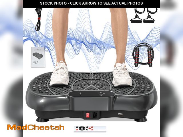 Lot 74-12779054 - Bigzzia Vibration Plate Exercise Machine Whole Body Workout Vibration Fitness Platform w/ Loop Bands...
