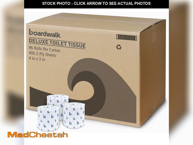 Lot 74-14359333 - Boardwalk BWK6144 Two-Ply Toilet Tissue, White, 4" x 3" Sheet, 400 Sheets per Roll (Case of 96 Rolls...