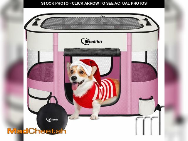 Lot 74-12705713 - Siedihit Dog Cat Playpen, Pet Puppy Portable Playpens for Outdoor Travel Crate, Indoor After Surgery...