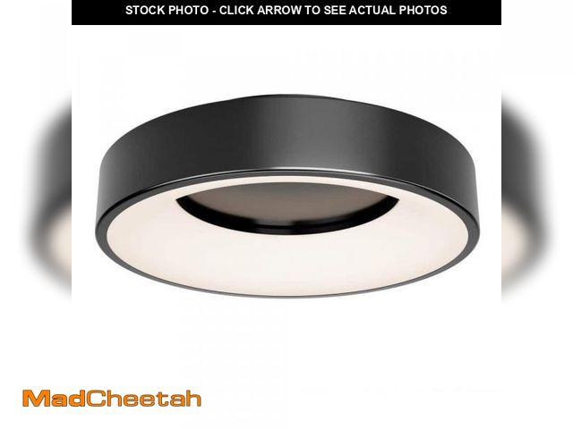 Lot 74-12491624 - Artika Aiden 13 in. 1-Light Modern Black Integrated LED 5 CCT Flush Mount Ceiling Light Fixture for ...