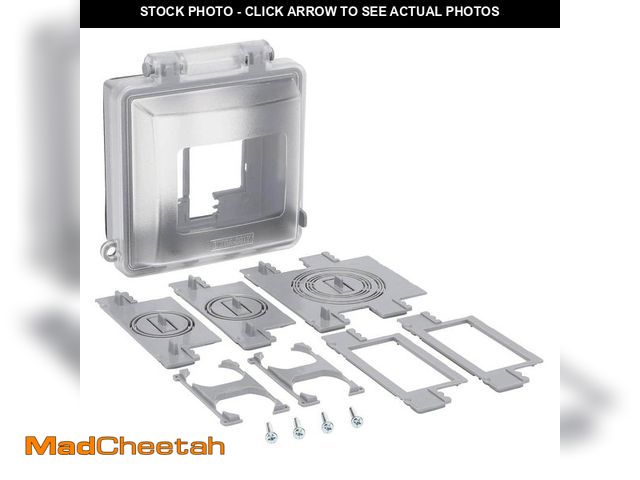 Lot 74-14597905 - Commercial Electric 2-Gang Extra Duty Horizontal/Vertical Non-Metallic Weatherproof In-Use Outlet Co...