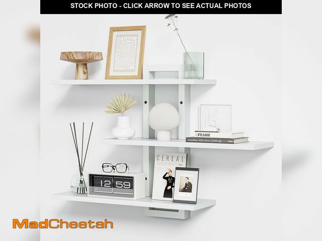 Lot 74-13835949 - Homode Floating Shelves, Set of 3 Wooden Hanging Shelves for Bathroom and Bedroom Storage, Decorativ...