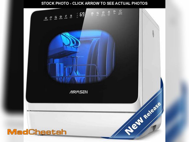 Lot 74-13775864 - AIRMSEN Countertop Dishwasher with Salt Chamber, Portable Mini Dishwasher with 5L Built-in Water Tan...