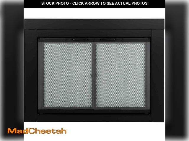 Lot 74-12693373 - Pleasant Hearth AT-1002 Ascot Fireplace Glass Door, Black, Large - UNUSED