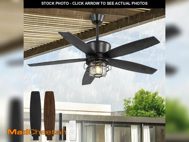 Lot 74-13696529 - Fanbulous 52" Outdoor Ceiling Fans with Lights and Remote Control,IP65 Wet Rated Waterproof Ceiling ...