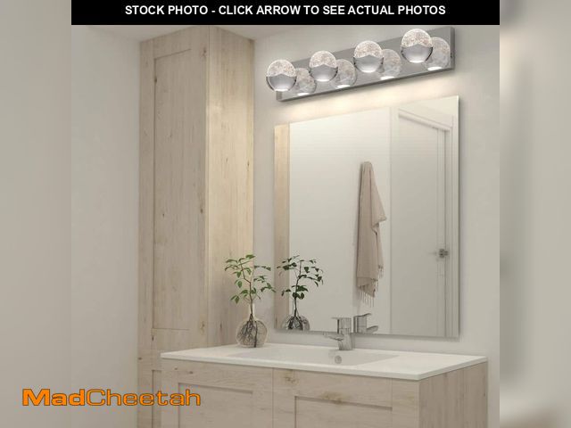 Lot 74-12745464 - (MISSING HARDWARE) Artika Oracle 27 in. 4 Light Chrome Modern Integrated LED 5 CCT Vanity Light Bar ...