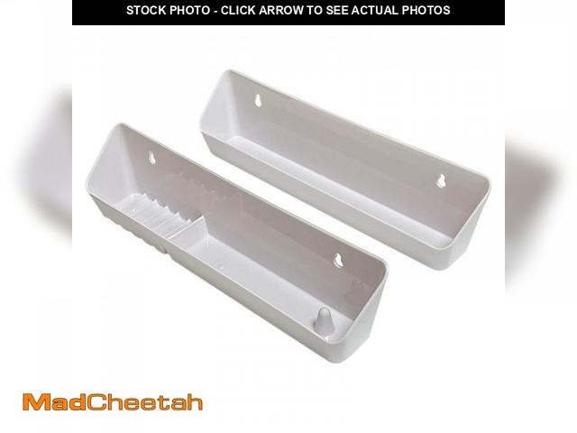 Lot 74-11547659 - Bueyfolt 14" Kitchen Sink Front Tip-Out Accessory Trays with Mounting Screws, White, 2 Pack (Convent...
