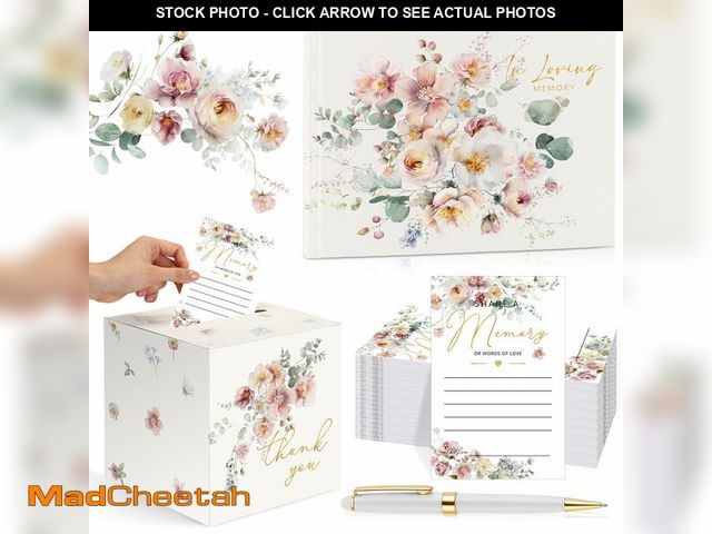 Lot 74-13714363 - Engrowtic 54 Pcs Funeral Guest Book for Memorial Service Celebration of Life Guest Book Hardcover in...