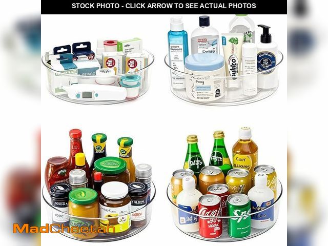 Lot 74-13721672 - YCLADEC 4 Pack Lazy Susan 11.5" Inch Turntable Organizer Organization Storage Container Bins Spice R...