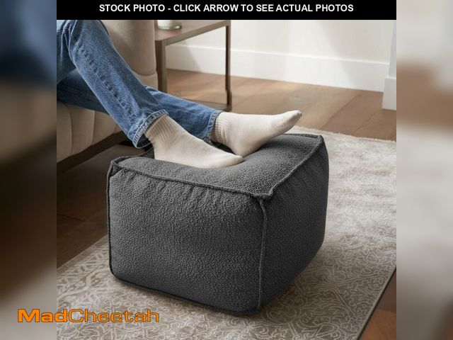 Lot 74-13584338 - ZICOTO Beautiful Boucle Pouf Ottoman and Foot Rest - Elevate Your Living Room Decor with Lightweight...