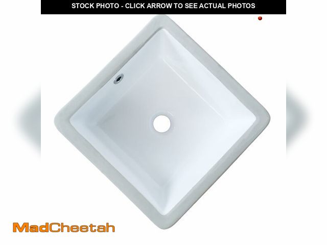Lot 74-13652994 - 14 Inch Small Square White Undermount Bathroom Sink 13.75" x 13.75" Vanity Under Counter Basin Recta...
