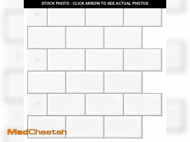 Lot 74-14056788 - Art3d 10-Sheet Peel and Stick Backsplash, 12 in. x 12 in. Subway 3D Wall Panels, Mono White with Gra...