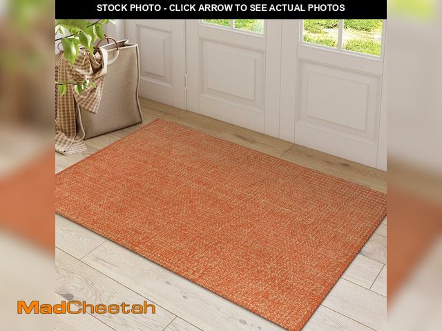 Lot 74-13951696 - LEEVAN Washable Kitchen Rugs 3x5, Terra Bedroom Rug, Cotton Woven Entryway Rug, Modern Braided Door ...
