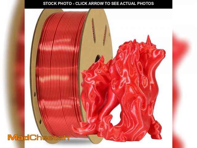 Lot 74-11554579 - OEM MIKA3D Silk Shiny Red 3D Printing PLA Filament, 1.75mm High Diameter Tolerance, Widely Support f...