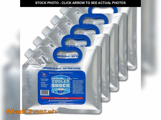 Lot 74-12601636 - Cooler Shock Reusable Ice Packs for Cooler, 8.5"x7.5" - Long Lasting Cold Freezer Packs for Coolers ...