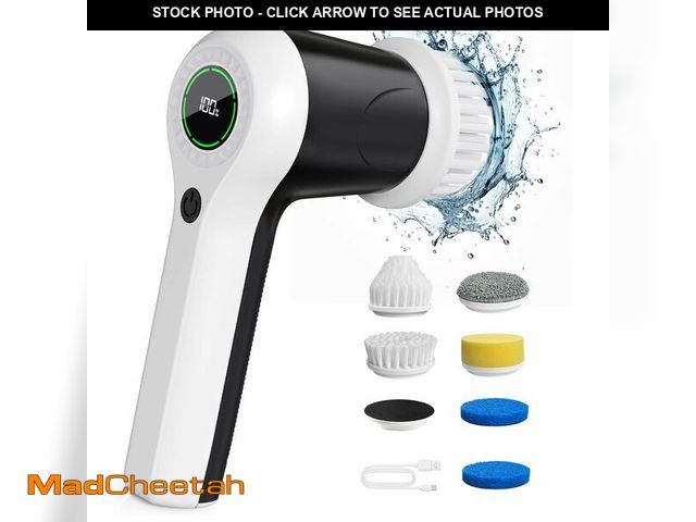 Lot 74-14384293 - PUFTEM Electric Spin Scrubber, Cordless Shower Scrubber with Battery Level Display, 2 Speeds Electri...