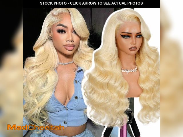 Lot 74-14154846 - Wigcool mini knots 613 13x6 Lace Front Wig Human Hair 20Inch Body Wave Blonde Wig Human Hair 613 HD ...