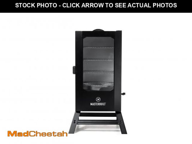 Lot 74-12202579 - MasterbuiltÃ 40-inch Digital Electric Vertical BBQ Smoker with Leg Kit, Side Wood Chip Loader and 9...