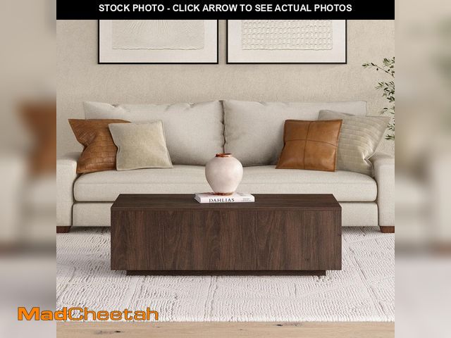 Lot 74-13269458 - Meyer&amp;Cross Paxton 47.5 in. Alder Brown Rectangle MDF Top Coffee Table - UNUSED