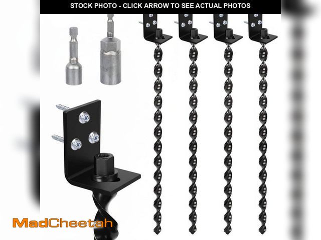 Lot 74-14227632 - Laybus 24 in. Black Heavy Duty Metal Ground Anchors Screw in, Multi-Purpose Earth Anchors with Brack...