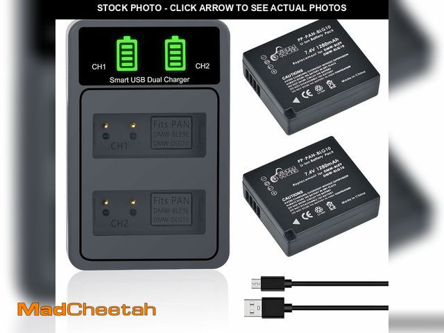 Lot 74-12440945 - Pickle Power DMW-BLG10 DMW-BLG10PP DMW-BLE9 Battery and Charger for Panasonic Lumix DMC-GX7 DC-GX9 D...