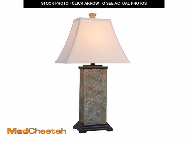 Lot 74-12664425 - Kenroy Home 31202 Bennington Slate Table Lamp with Natural Slate Finish, Rustic Style, 29" Height, 1...