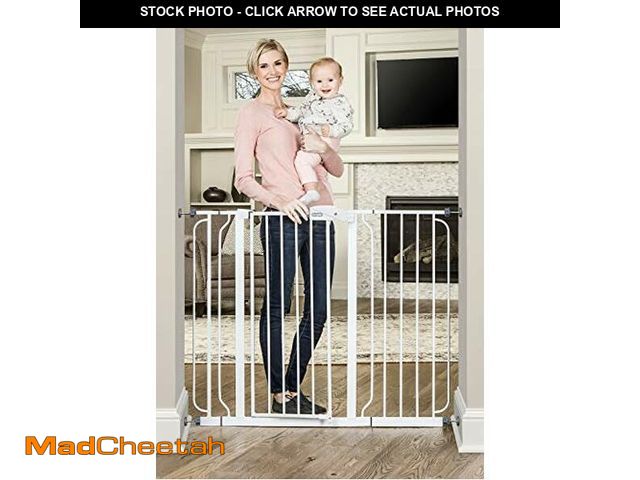 Lot 74-12633308 - Regalo 36-Inch Extra Tall and 49-Inch-Wide Walk Thru Baby Gate, Includes 4-Inch and 12-inch Extensio...