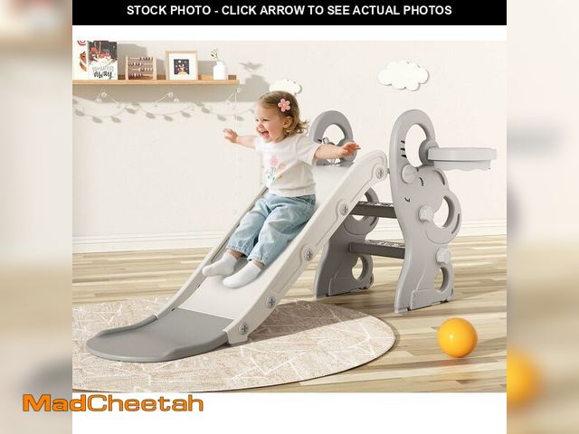 Lot 74-14581637 - Babytronic Toddler Slide for Toddlers Aged 1-3 Indoor Outdoor Playset Gray - USED
