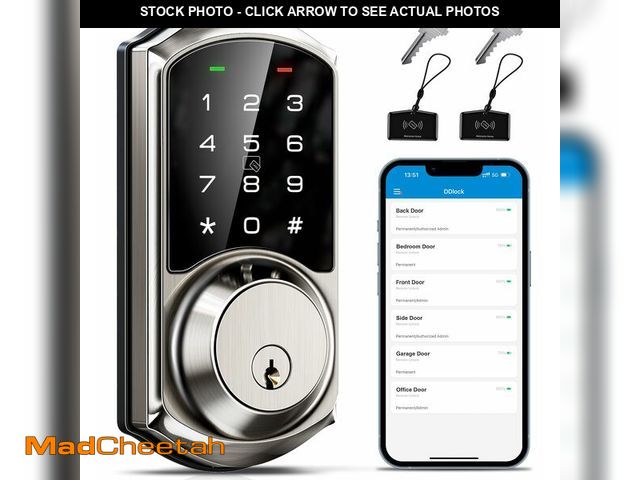 Lot 74-12707049 - Veise VE06 Smart Deadbolt with App Control, Keyless Entry Smart Lock for Front Door, Electronic Digi...