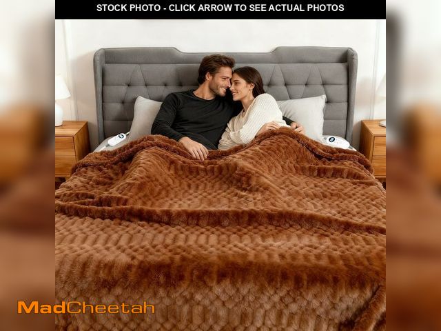 Lot 74-13563969 - Heated Blanket Queen, 84"x90" Electric Heating with Dual Controllers,Machine Washable Blanket,12 Hea...