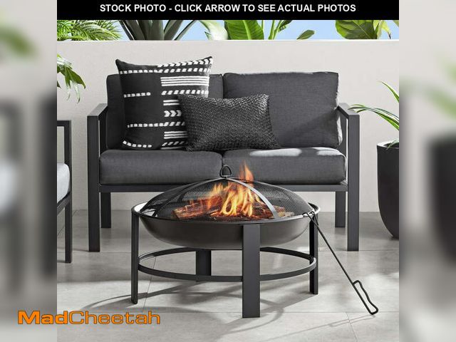 Lot 74-12885273 - Mainstays 28" Round Wood Burning Fire Pit, Steel Frame - UNUSED