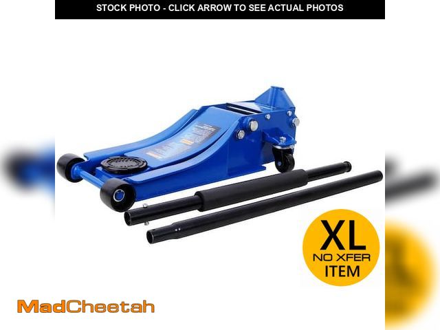 Lot 74-14291663 - WRIGHTMASTER 4 Ton Low Profile Hydraulic Steel Floor Jack with Speedy Lift 2.5 in. - 20 in. Blue - U...