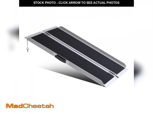 Lot 74-12539074 - CHEESPRING Portable Wheelchair Ramp 5FT,No-Slip Aluminum Folding Handicap Ramp 800 lbs Load Capacait...