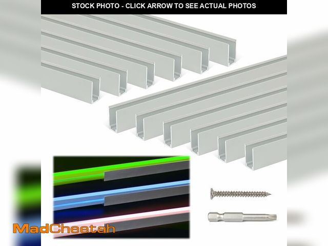 Lot 74-12715166 - Muzata 12Pack 16.5" Rope Lights Channel U Shape Aluminum Rectangle Rope Lights Track fit 6mm Width U...