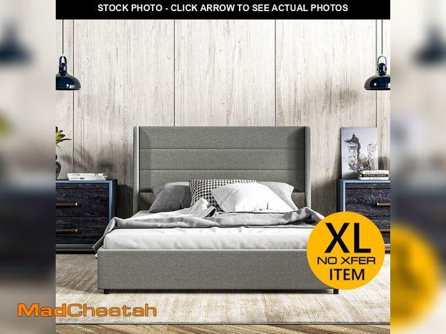 Lot 74-13074244 - HOMCOM Full Size Bed Frame with Headboard, Upholstered Platform Bed Frame with Storage Drawers, Wood...