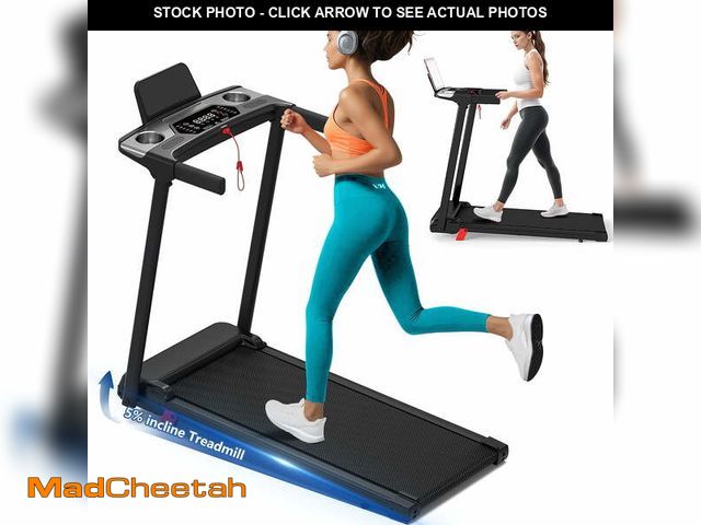 Lot 74-13284454 - Tomile Foldable Electric Treadmill for Home, 3.0 HP Portable Treadmill with Incline for Running Exer...