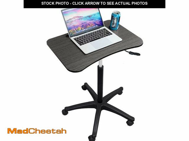 Lot 74-13778014 - Susuzi Height Adjustable Rolling Laptop Desk, 360Â° Rotating Tabletop, Adjustable Overbed Table with...