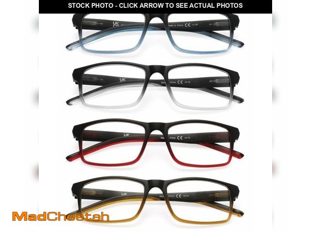 Lot 74-14062379 - MODFANS Reading Glasses 4 Pack, Blue Light Blocking Readers, Anti Glare, UV Protection, Lightweight ...