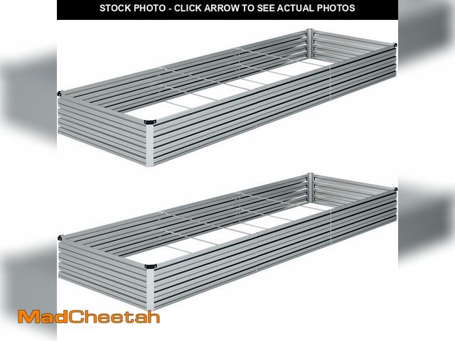 Lot 74-14251394 - ZUNUDA 10x3x1FT(2PCS) Galvanized Raised Garden Bed Kit Metal Planter Boxes,Large Outdoor Planters Ga...