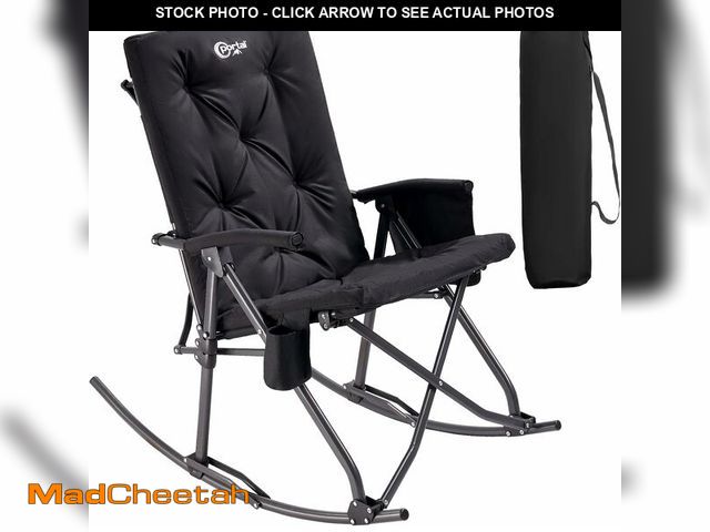 Lot 74-14305133 - Portal Folding Rocking Camping Chair Outdoor, Thick Padded Rocking Recliner Chair Portable Camping R...
