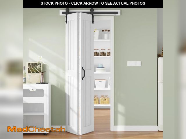 Lot 74-12360799 - Finosen Bifold Barn Door 36 x 84 in (Double 18 inch)Ã¯Â¼ÅBi-fold Sliding Closet Doors with Hardware...