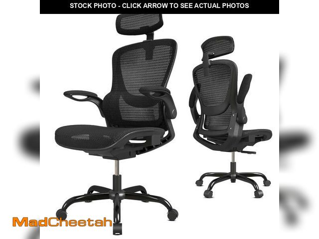 Lot 74-12660691 - Ergonomic Mesh Office Chair - Rolling Home Desk Chair with 4D Adjustable Flip Armrests, Adjustable L...
