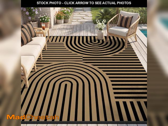 Lot 74-14607475 - VUNATE Outdoor Rug Carpet 9'x12' Waterproof Reversible Patio Rug Portable Boho Indoor Outdoor Rug Pl...
