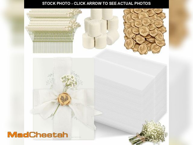 Lot 74-14215078 - Wedding Invitation Accessories Kit, Pre-Folded Vellum Jackets for 5Ãâ7 Invitations with Wax Seal ...
